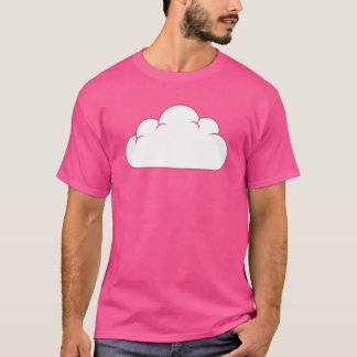 Cute Pink Outline Cloud – Minimal Kawaii Aesthetic Tシャツ