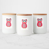 Cute Pink Owl フードラベル (ボトル)
