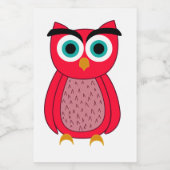 Cute Pink Owl フードラベル (シングルラベル)