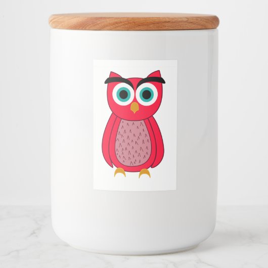 Cute Pink Owl フードラベル (正面)