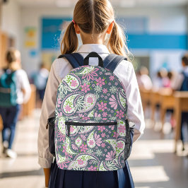 Cute Pink Paisley Pattern School プリントバックパック