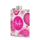 Cute Pink Paisley Personalised フラスク (左)