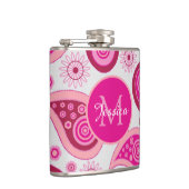 Cute Pink Paisley Personalised フラスク (右)