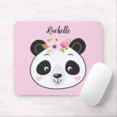 Cute Pink Panda Face Girly Personalized マウスパッド (マウス)
