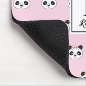 Cute Pink Panda Girly Personalized マウスパッド (コーナー)