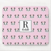 Cute Pink Panda Girly Personalized マウスパッド (正面)
