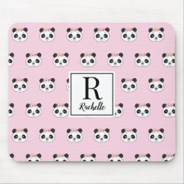 Cute Pink Panda Girly Personalized マウスパッド