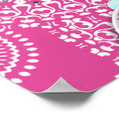 Cute Pink Party Elephant Kids Personalized Banner ポスター (角)
