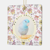 Cute Pink Pastel Christmas Pattern Photo Custom セラミックオーナメント (左)