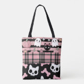 Cute Pink Pastel Goth Halloween トートバッグ (裏面)