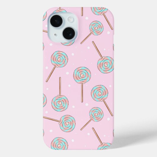 Cute Pink Pastel Lollipop Seamless Pattern Case-Mate iPhoneケース (裏面)