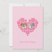 Cute Pink Pastel Unicorn 1st Birthday Invitation 招待状 (裏面)