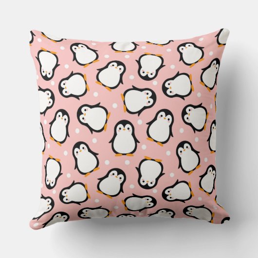 Cute pink penguin pattern クッション (裏面)