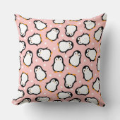 Cute pink penguin pattern クッション (正面)