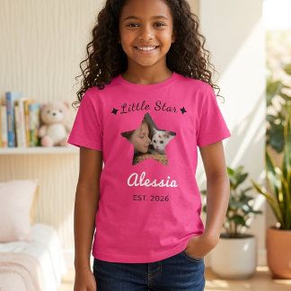 Cute Pink Personalized Birthday T-Shirt for Girls  Tシャツ