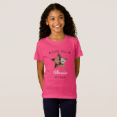 Cute Pink Personalized Birthday T-Shirt for Girls  Tシャツ (正面フル)