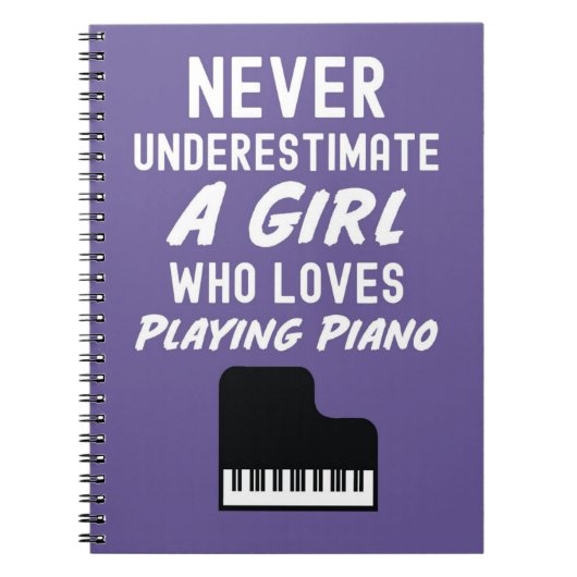 Cute Pink Pianist Gifts For Girl Kids Piano Player ノートブック (正面)
