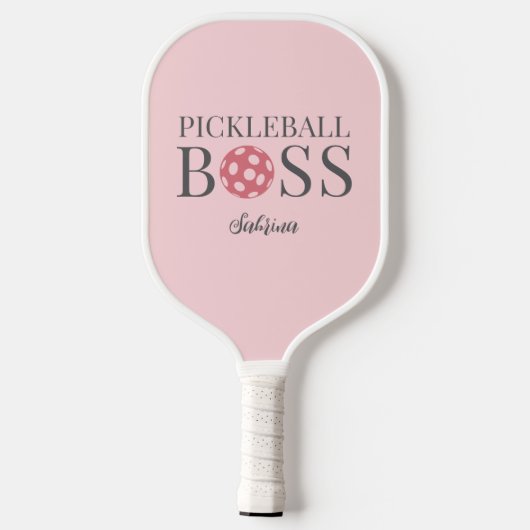 Cute Pink Pickleball Boss ピックルボールラケット (裏面)