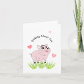 Cute pink pig for Valentine カード (正面)