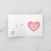 Cute pink pig for Valentine カード (内部)