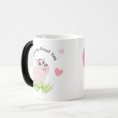 Cute pink pig for Valentine モーフィングマグカップ (正面左)