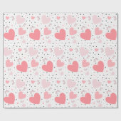 Cute pink pig for Valentine ラッピングペーパー (フラット)