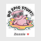 Cute Pink Piggy Puns Do Epig Stuff シール (シート)