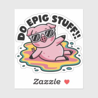 Cute Pink Piggy Puns Do Epig Stuff シール
