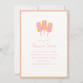 Cute Pink Popsicle Lemon Summer Soiree Party 招待状 (正面)