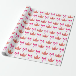 Cute Pink Princess Birthday Wrapping Paper ラッピングペーパー