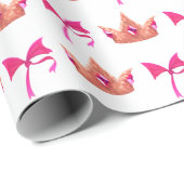 Cute Pink Princess Birthday Wrapping Paper ラッピングペーパー (ロールコーナー)
