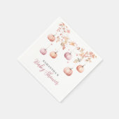 Cute Pink Pumpkin Girl Baby Shower スタンダードカクテルナプキン (角)