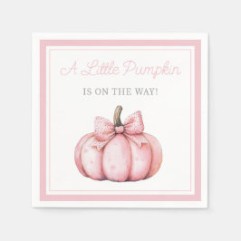 Cute Pink Pumpkin Girl Baby Shower スタンダードカクテルナプキン