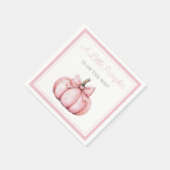 Cute Pink Pumpkin Girl Baby Shower スタンダードカクテルナプキン (角)