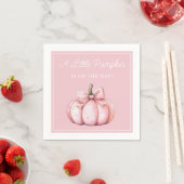 Cute Pink Pumpkin Girl Baby Shower スタンダードカクテルナプキン (インサイチュ)