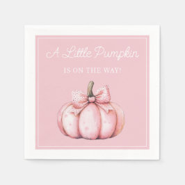 Cute Pink Pumpkin Girl Baby Shower スタンダードカクテルナプキン