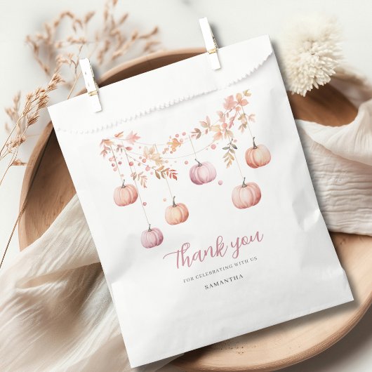 Cute Pink Pumpkin Girl Baby Shower フェイバーバッグ