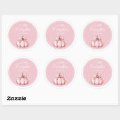 Cute Pink Pumpkin Girl Baby Shower ラウンドシール (シート)
