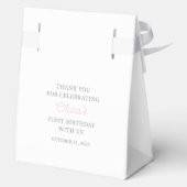 Cute Pink Pumpkin Girl First Birthday  フェイバーボックス (裏面)