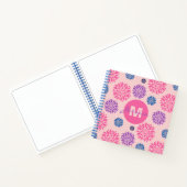 Cute Pink Purple Blue Floral Pattern Personalised ノートブック (内部)