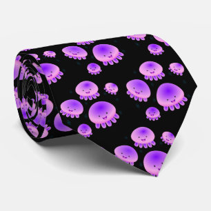 Cute pink purple jellyfish kawaii cartoon ネクタイ