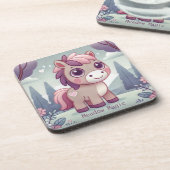 Cute Pink Purple Pony in Dreamy Meadow コースター (左側)