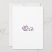 Cute Pink Purple Unicorn Confetti Birthday Party 招待状 (裏面)