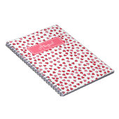 Cute Pink & Red Hearts Pattern Kids Notebook ノートブック (右側)