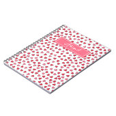 Cute Pink & Red Hearts Pattern Kids Notebook ノートブック (左側)