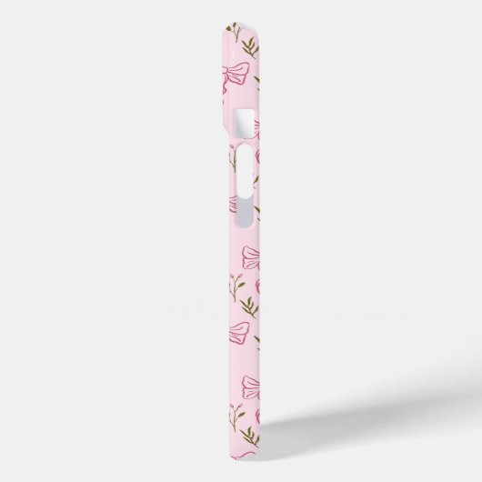 Cute Pink Ribbon Floral Seamless Pattern Case-Mate iPhoneケース (裏面 / 左)
