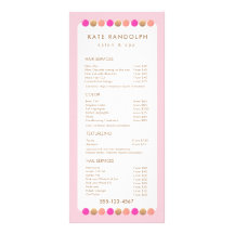Cute Pink Salon Price List Service Menu