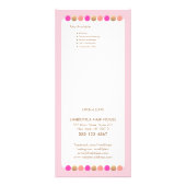 Cute Pink Salon Price List Service Menu ラックカード (裏面)
