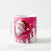 Cute Pink Santa Christmas Mug | Cozy Winter Mug コーヒーマグカップ (正面左)