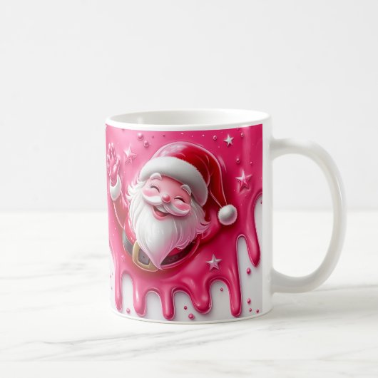 Cute Pink Santa Christmas Mug | Cozy Winter Mug コーヒーマグカップ (右)